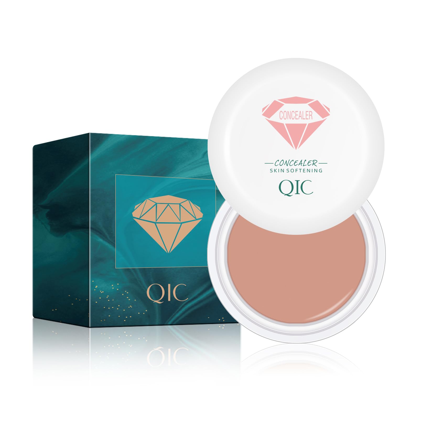 QIC Full Coverage Concealer Cream,Undereye Corrector Conceal for All Skin Tones, Hides Scars,Dark Spots,Waterproof Long-Lasting Hydrating Concealer for Women (140, 1.41 Fl Oz)
