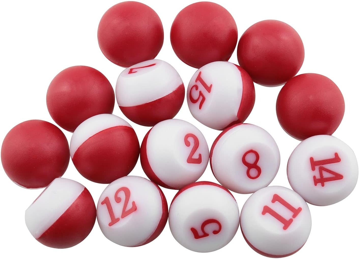 DGZZI Tally Pea 1Set /16PCS Billiard Pool Red and White Plastic Tally Ball Set, Billiard Ball Peas