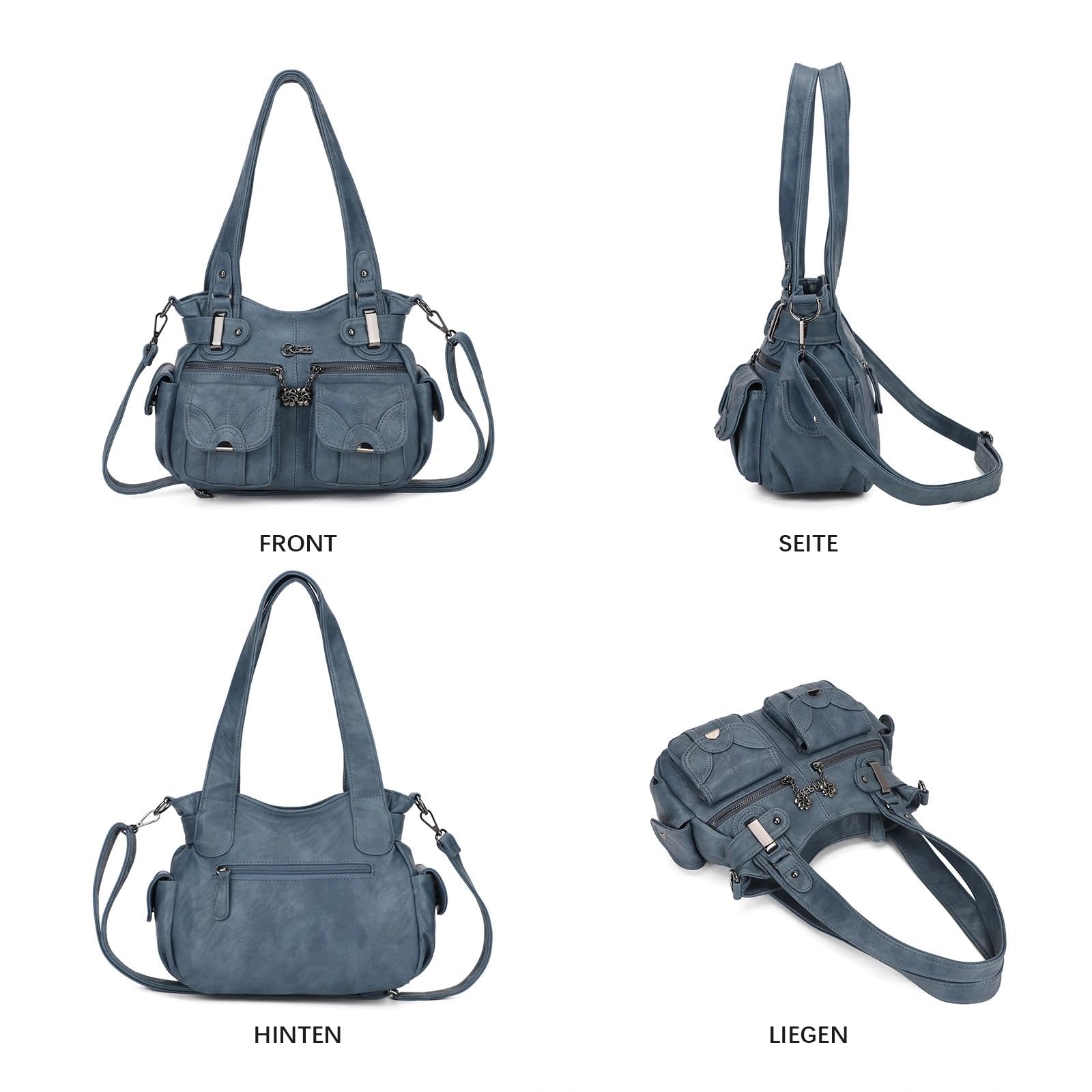 KL928 Handtasche Damen Umhängetaschen große Damenhandtasche Schultertasche gemacht aus PU Leder Kunstleder Elegant Damen Tasche für Büro Schule Einkauf mit vielen fächern