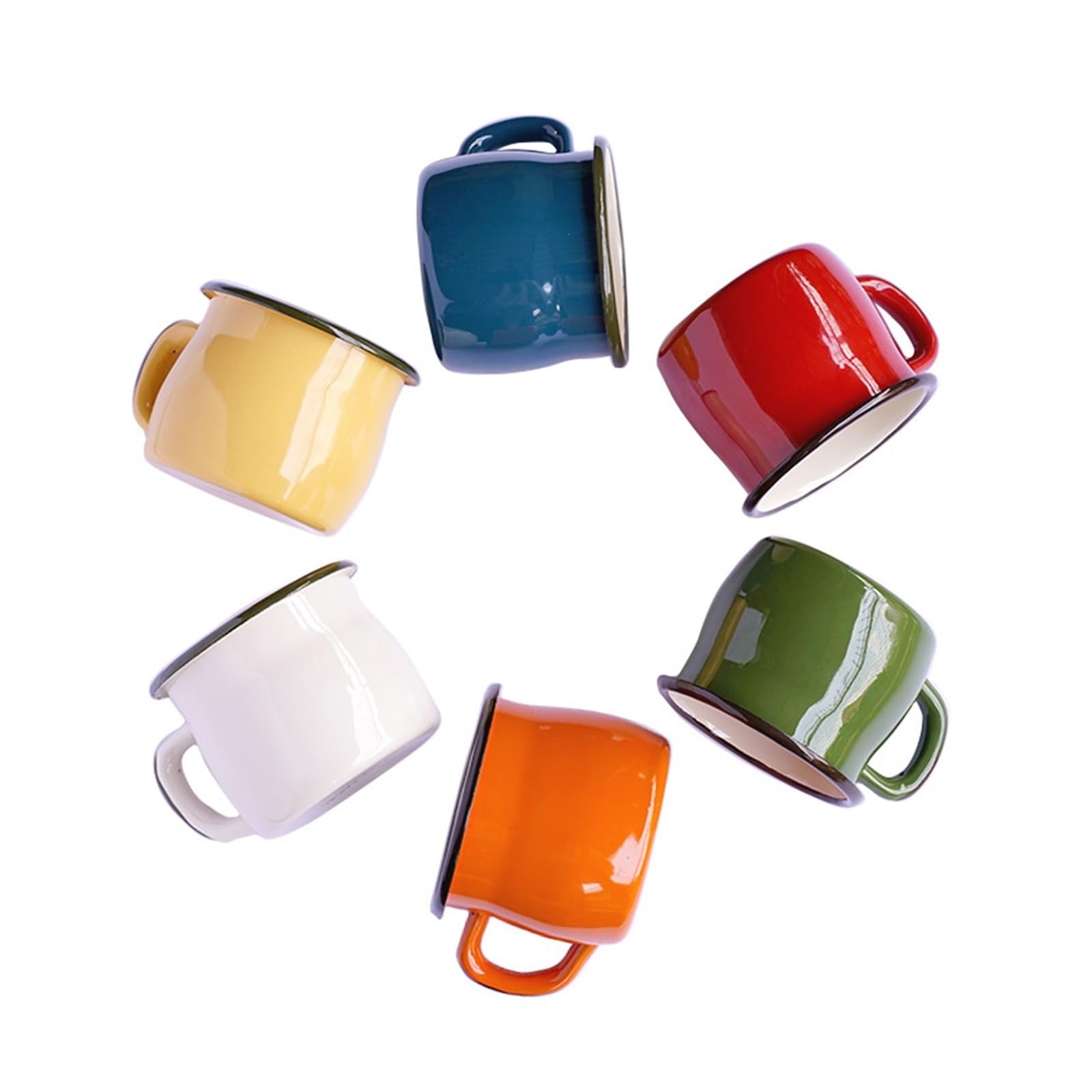 HEXEH Becher Tassen Emaille Tassen Einfarbig Tassen Frauen Frühstück Milch Tassen Paare Haushalt Tassen Becher Kaffeetasse Kaffee-Trinkbecher (Color : 3)