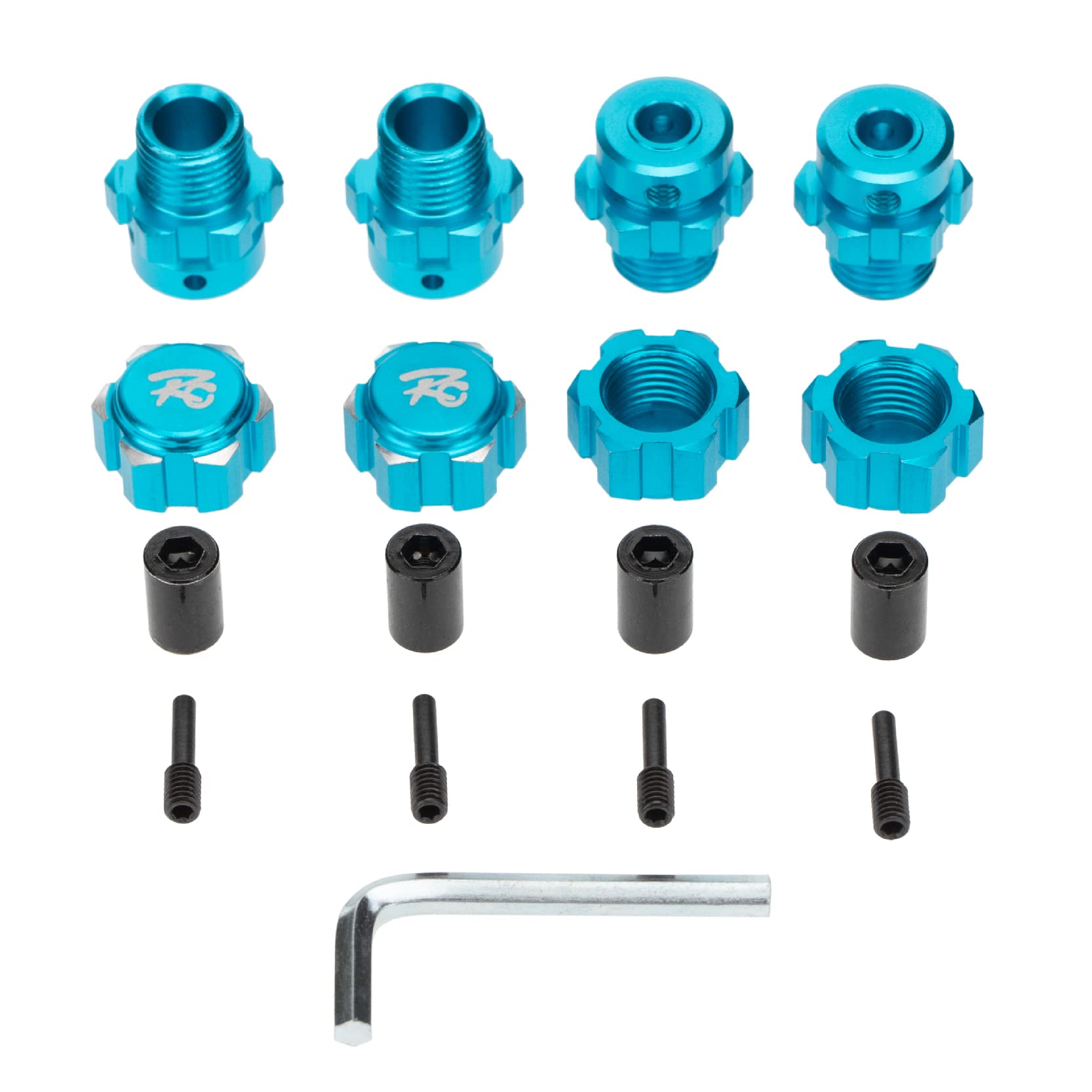 Treehobby4Pcs 17Mm Hex Nuts Adapter Splined Wheel Hubs Widen and Longer Combiner Compatible with 1/10 Traxxas E-REVO Summit RC Car Upgrades Parts