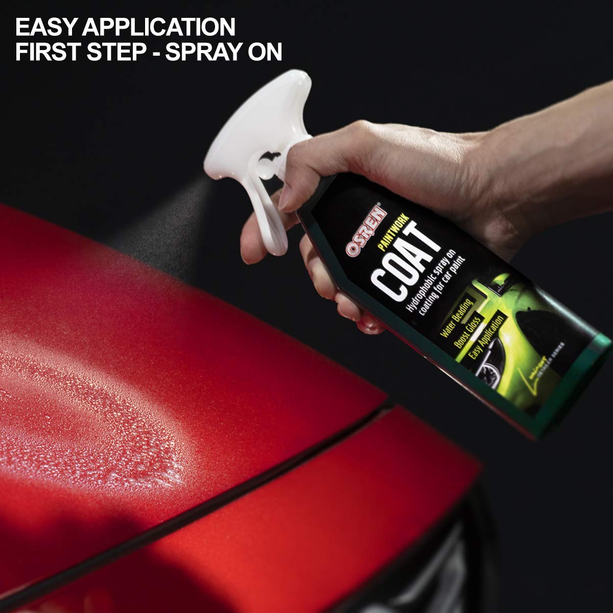 OSREN Ceramic Spray SiO2 Coating Luminous Paintwork Coat - Ceramic Car Coating Spray for Long Lasting Gloss and Hydrophobic Top Coat Paint Sealant Protection - 10oz
