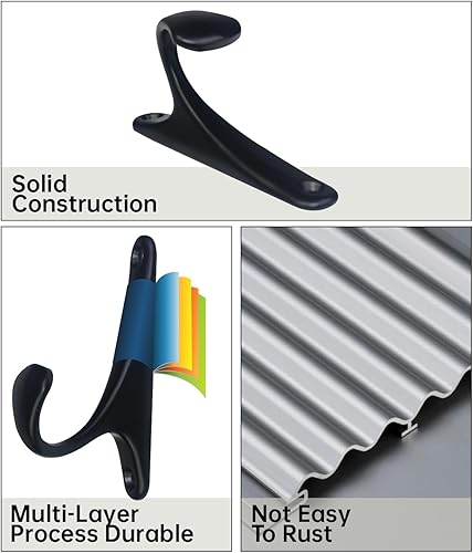 Miniatura 5 de IHRDNNR Tiradores de gabinete para cocina, baño, cajones y puertas de gabinete, gancho negro para sombrero, mango multifuncional universal, juego de