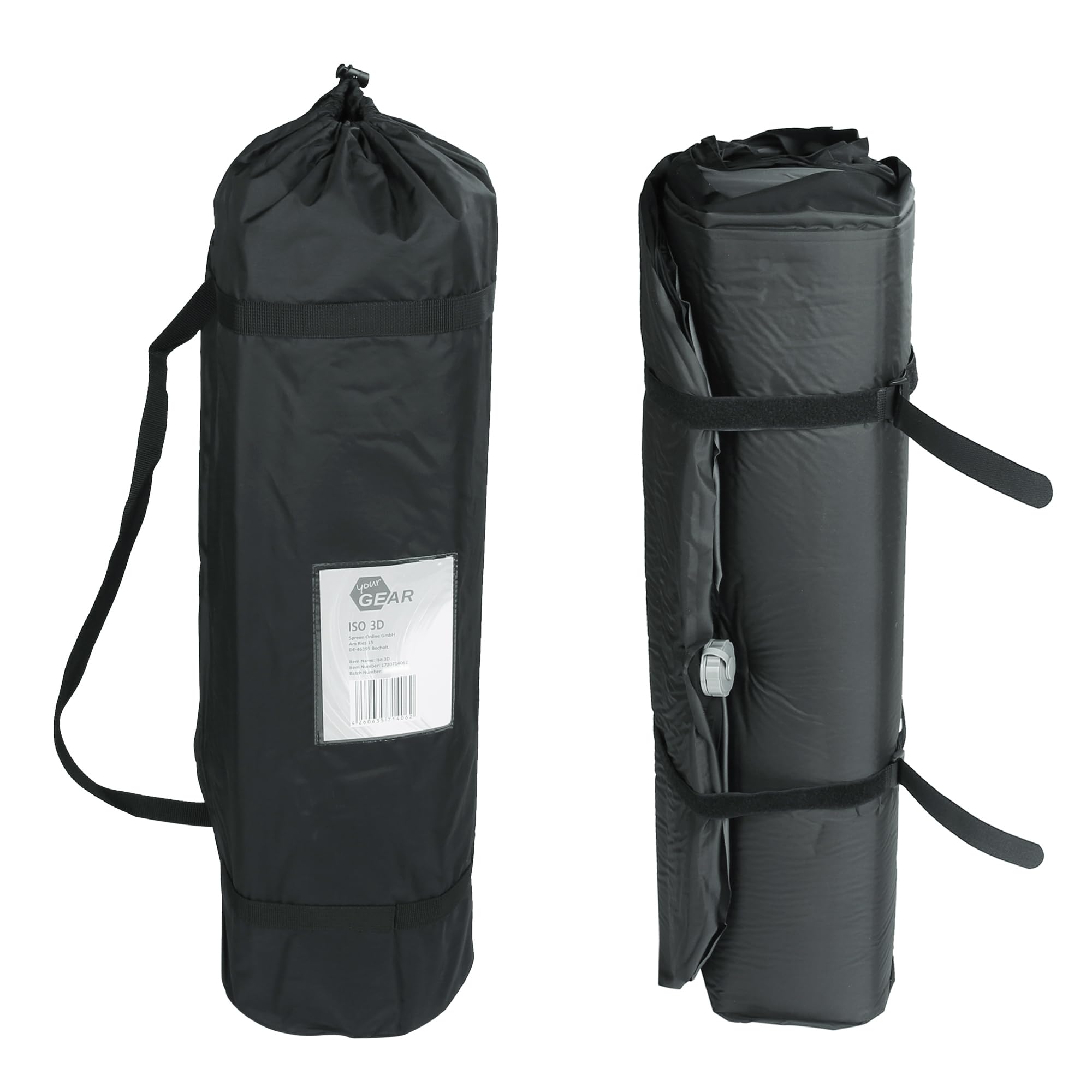your GEAR ISO 3D - Komfortmatratze 200x73x10cm, Selbstfüllende Isomatte mit TPU Luftkammer – Outdoor Campingbett, Gästebett, Aufblasbare Luftmatratze, Isomatte selbstaufblasend, ganzjährig verwendbar