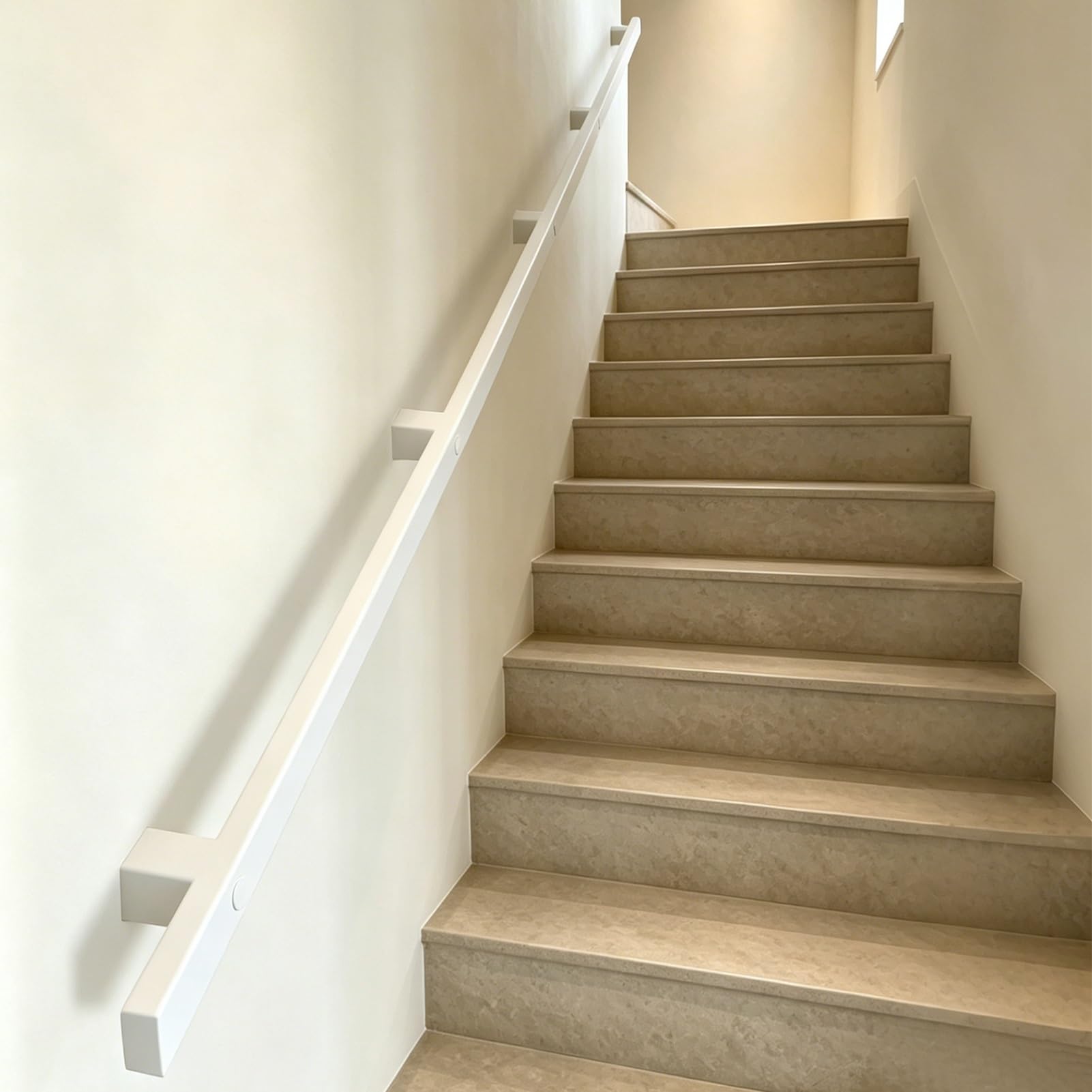 1ft - 20ft Long Stairs Handrail Banister for Walls | Sturdy & Non-Slip Stair Railing Safety Hand Rail for Home Kindergarten Guardrail Corridor(White,12ft/360cm)
