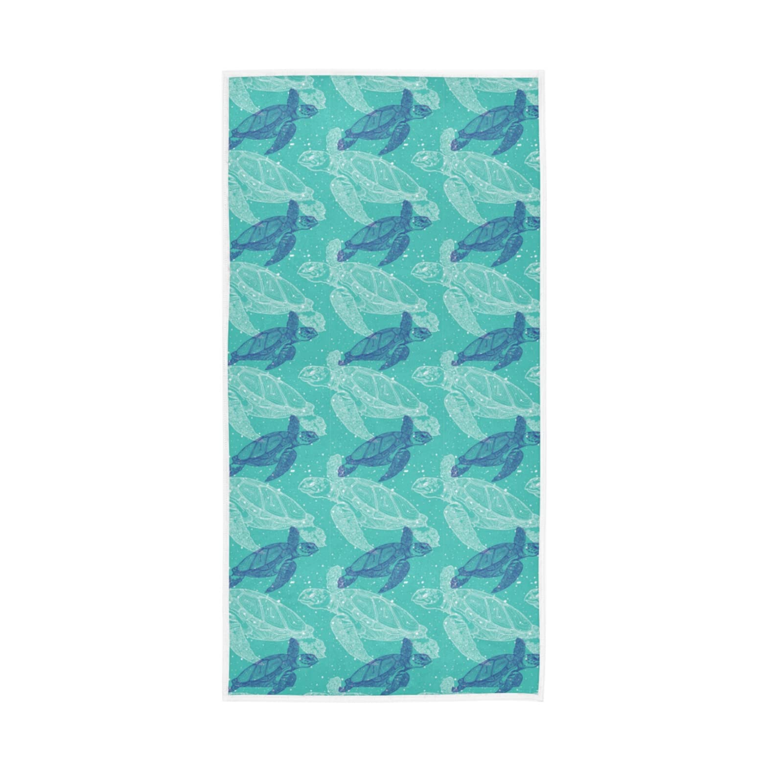 LSRCPD Blue White Mandala Sea Turtles Marine Animal on Turquoise Soft Hand Bath Towel 30" x 15" Thin Fast Drying Absorbent Soft Towels for Kitchen Gym Spa Hotel Beach