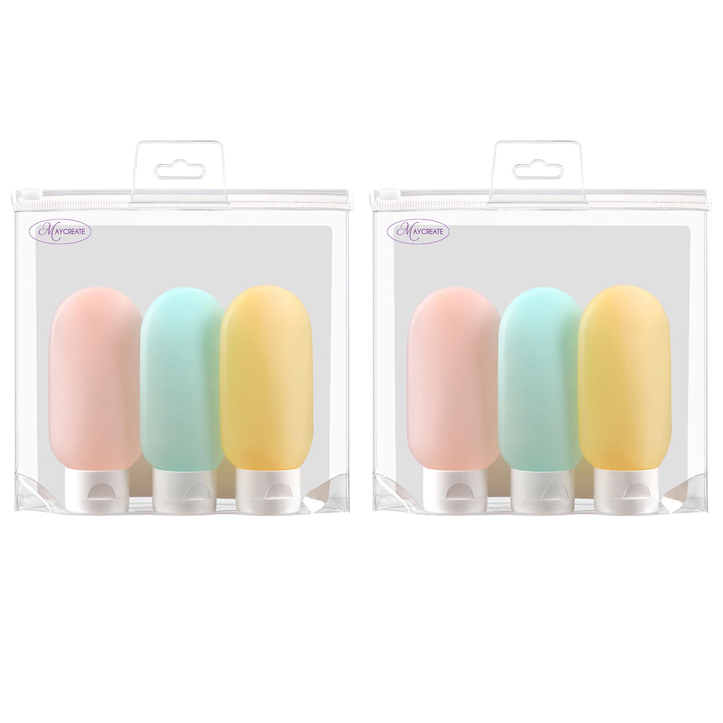 maycreate MAYCREATE® 6 Pack 60ml Plastic Travel Toiletries Bottles Empty Travel Bottles for Toiletries Leakproof Squeeze Travel Bottle Set Containers Multicolour-picture-26