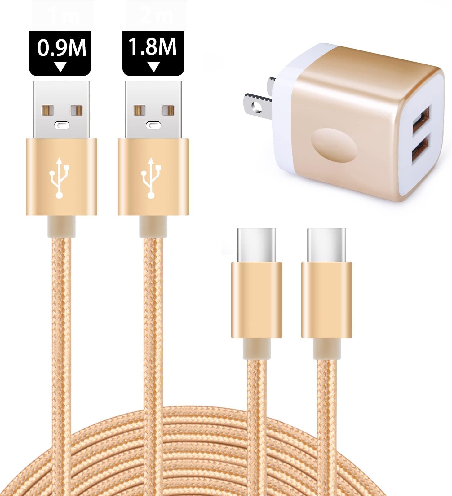 Amazon.co.jp: Hootek USB充電器 2ポート USB コンセント 2.1A急速充電器 with Type-C ケーブル*1 ...