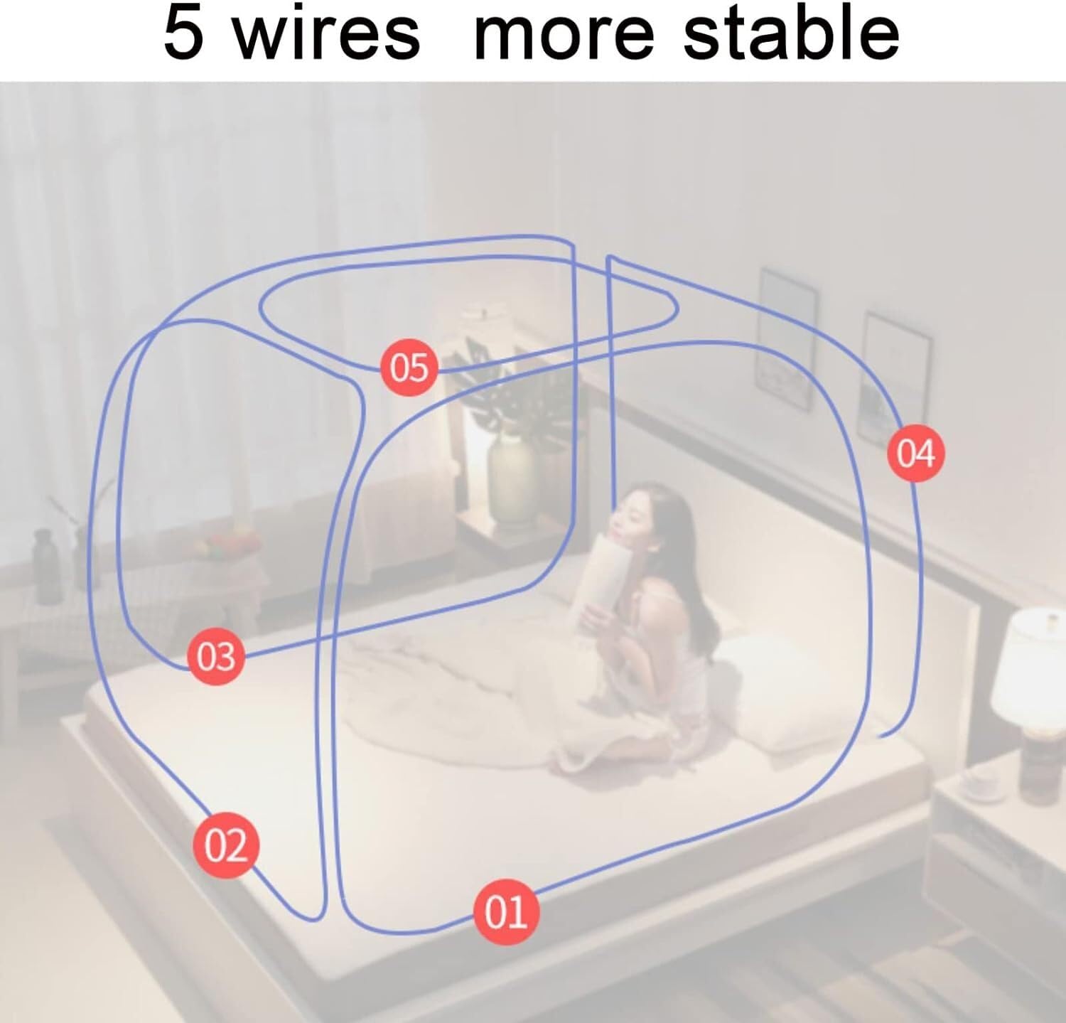Zanzariera pieghevole, design a tre porte, anti-punture di zanzara, per letto, campeggio, viaggi, uso domestico