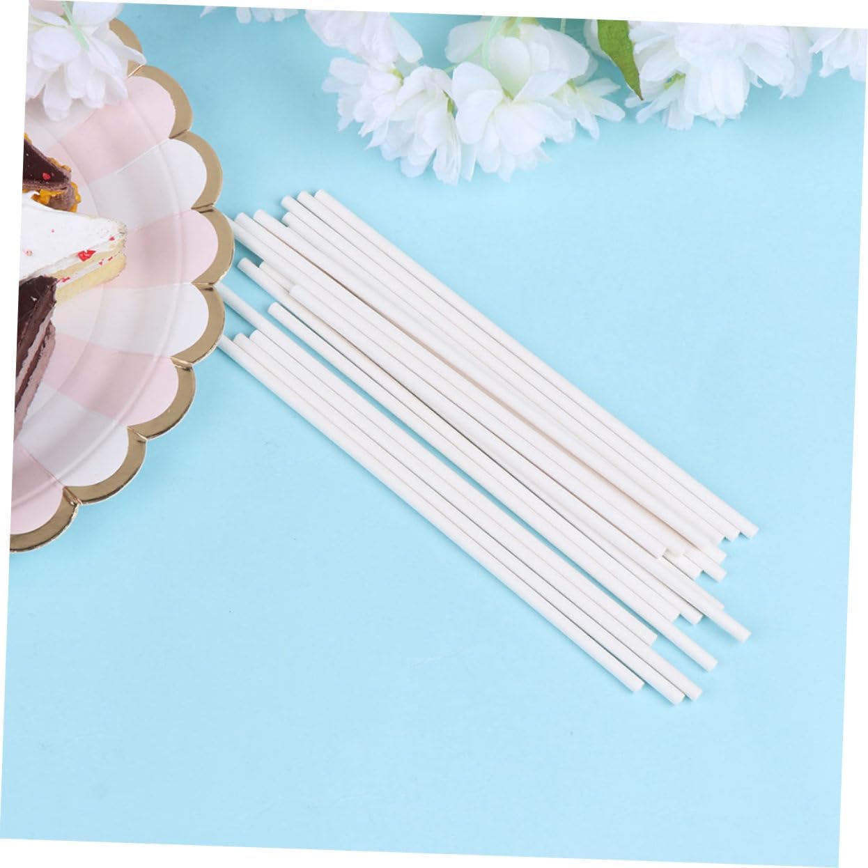 GLEAVI 300Pcs Food-grade Paper Lollipop Sticks Candy Making Bars with Three Options for DIY Chocolate Sugar Lollypop Baking Supplies