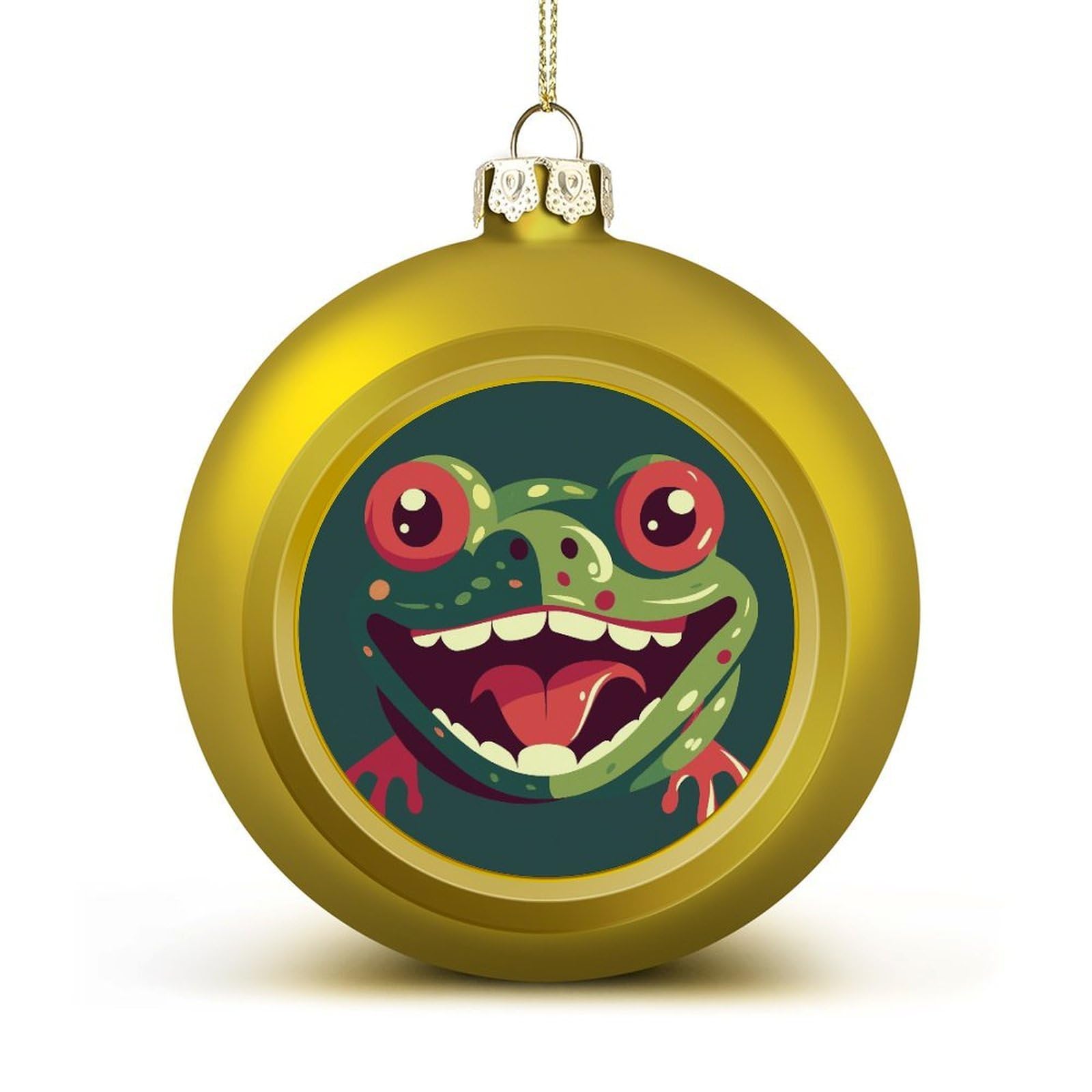 Frog with Mouth Open Christmas Balls Ornaments for Xmas Christmas Tree 1.6" Hanging Shatterproof Xmas Balls Hanging Decor Pendants for Holiday Party Outdoor Indoor DIY Craft Supplies