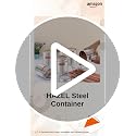 Image of HAZEL Stainless Steel Kitchen Container with Transparent Lid | Top See Through Kitchen Container Set with Matt Finish | Multipurpose Container for Kitchen Storage, 900 ML, Set of 6