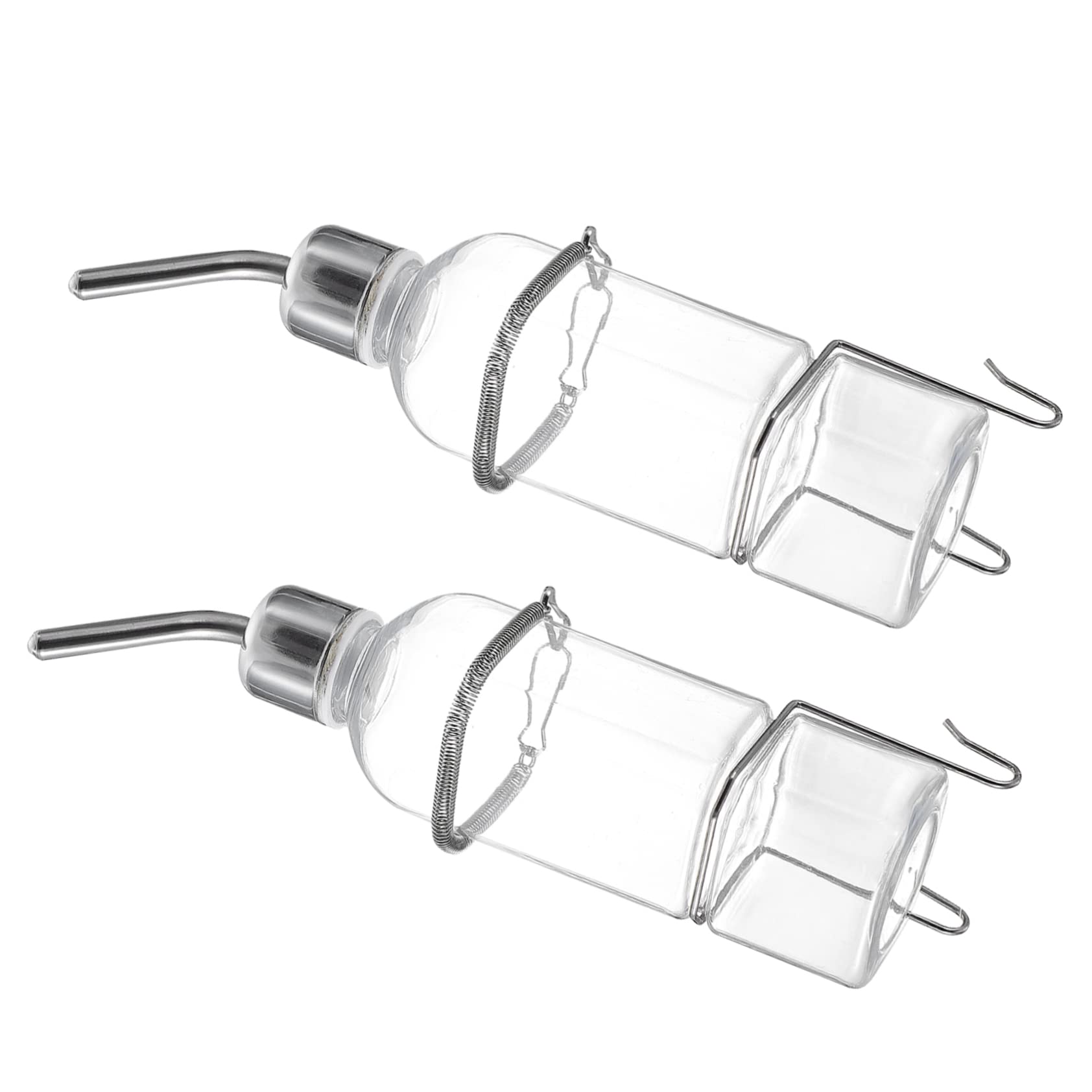 HANABASS 2Pcs Pet Water Feeder Hanging Drinking Bottle for Rabbits and Animals Durable and Easy to Smooth Surface for Pet Cages and Hydration Needs