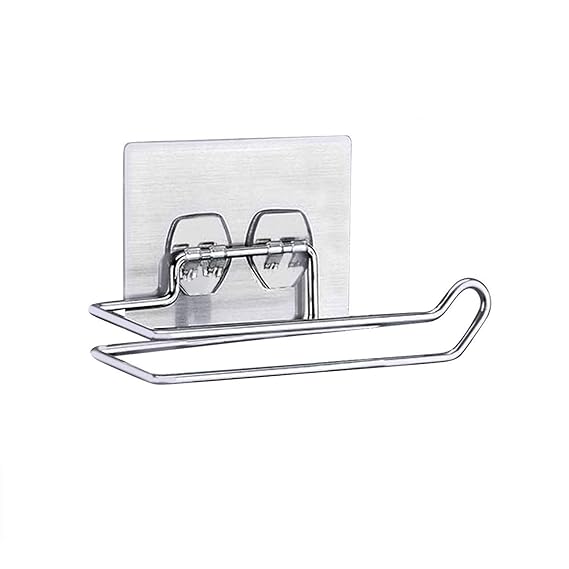 XELYTON Stainless Steel Self Adhesive Sticky Toilet Paper Holder for Bathroom and Kitchen Towel Holder Rack