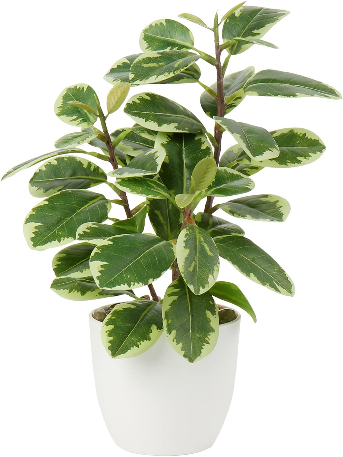 Briful Artificial Indoor Plant Camellia Artificial Plant Camellia Japonica in Plastic Pot Decorative Silk Flowers Camellia Artificial Flowers for Home Hotel Decoration