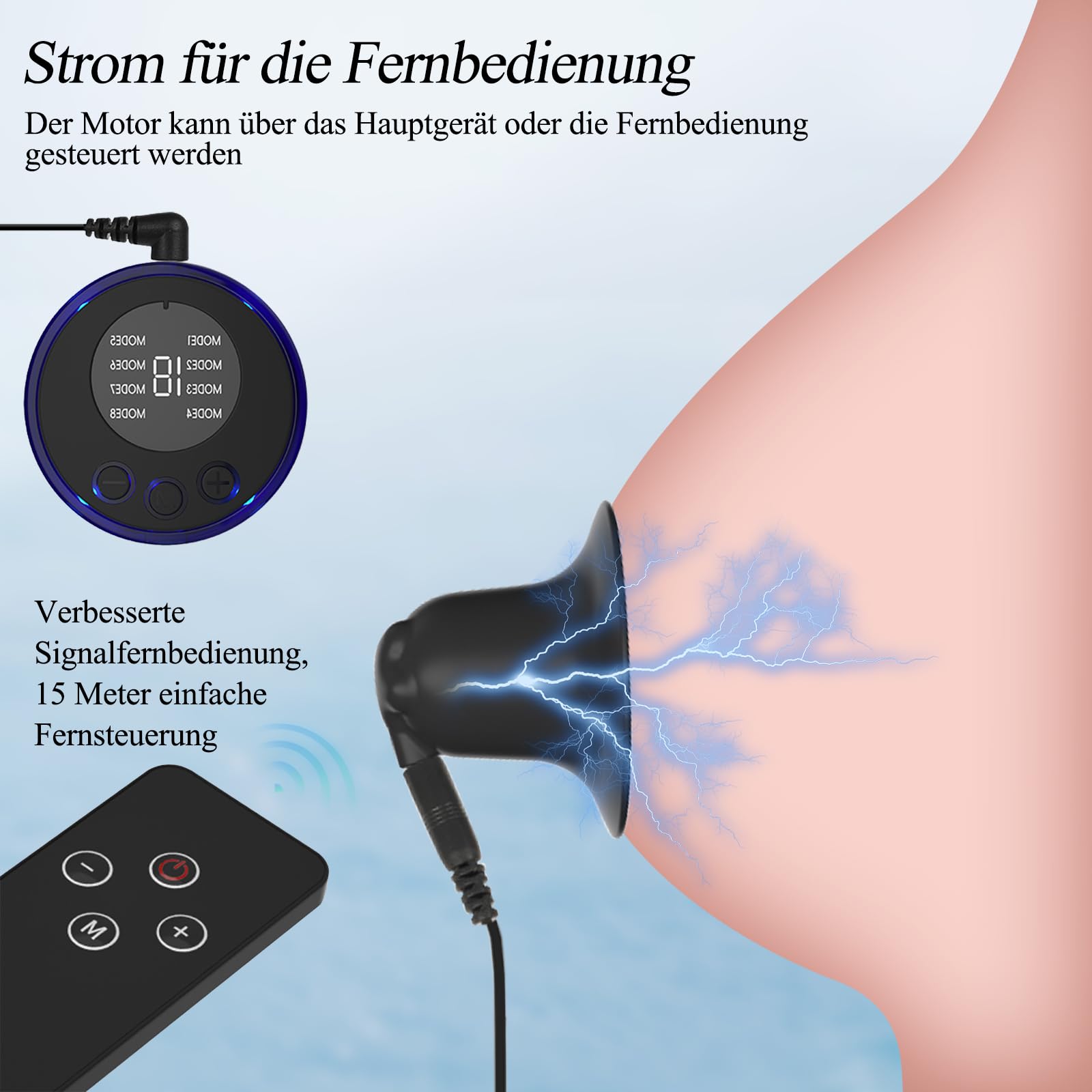 BDSMYEE Juego de Pinzas Eléctricas para Pezones, Succionador de Pezones con 19 Modos para Mujeres, Pinzas para Pezones con Cadena, Juguetes Sexuales de Bondage SM