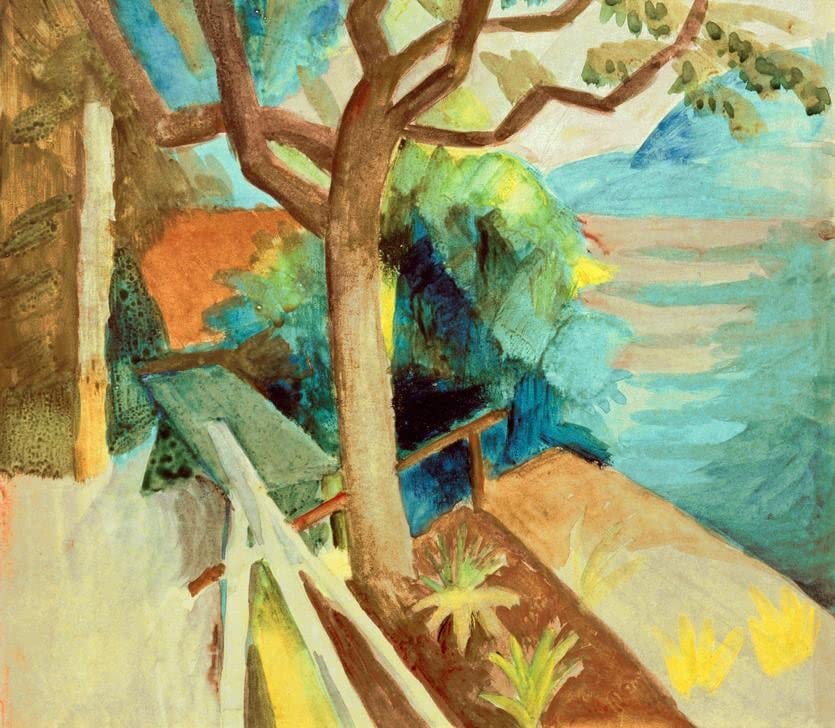 Peinture sur toile d'art de maître August Macke premium 60x90cm