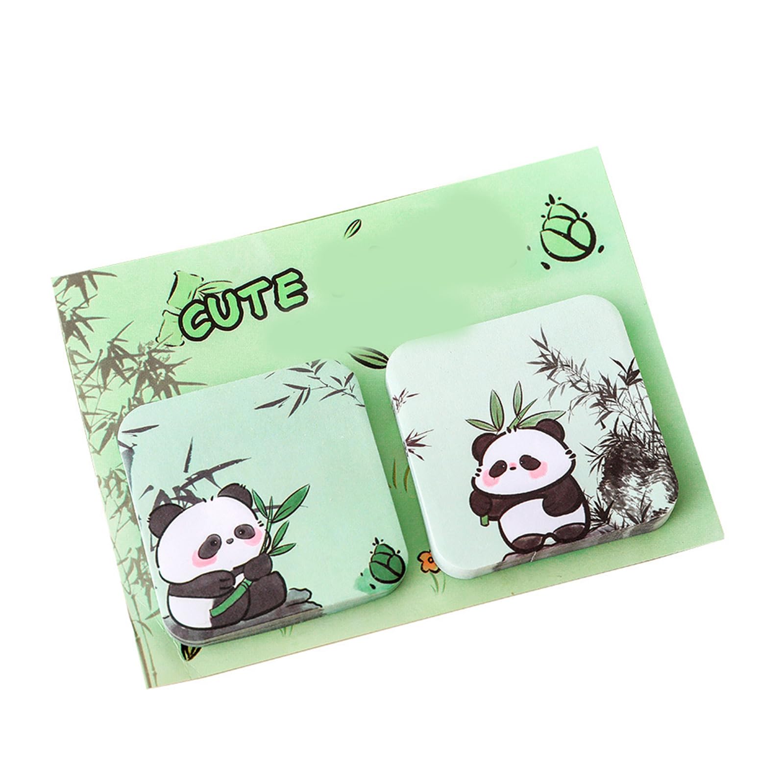 Cartoon Panda Note Paper 60Sheets Adheive Notes Pocket Memo Pad Small Notepads for Writing Journaling Household Reminder