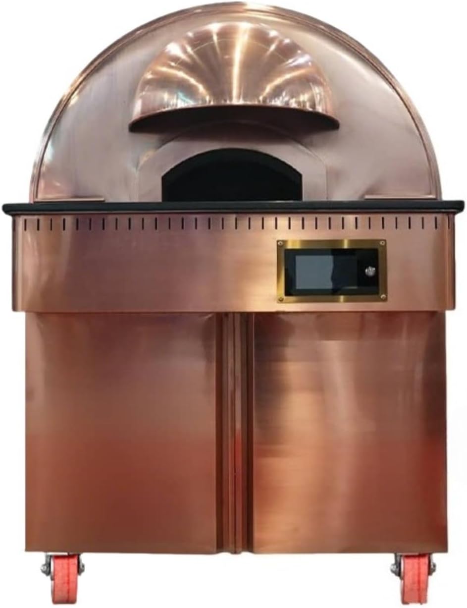 Portable Wood Fired Pizza Oven, Stainless Steel Outdoor Cooker with Stone Deck, Ideal for Backyard Parties, Camping and Homemade Pizza Nights