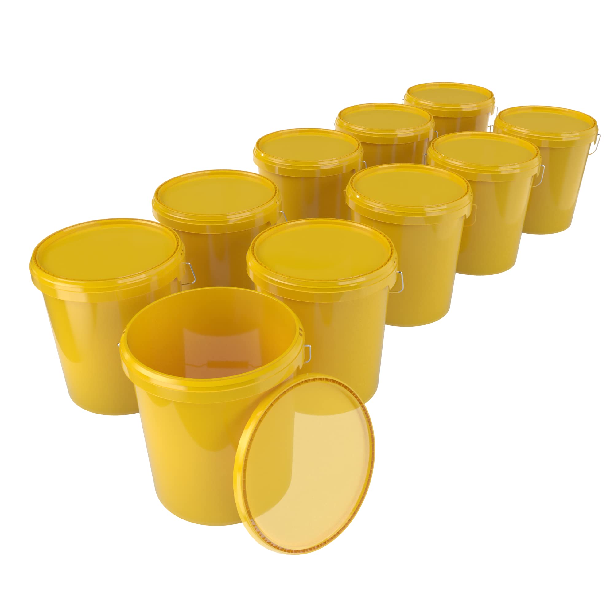Smart Pack ® - Secchio Con Coperchio Bianco 3.7 Litri - Secchio 3LT - Trasporto Cibo - Contenitore Ermetico - Secchio Per Alimenti - Secchiello Per - 10