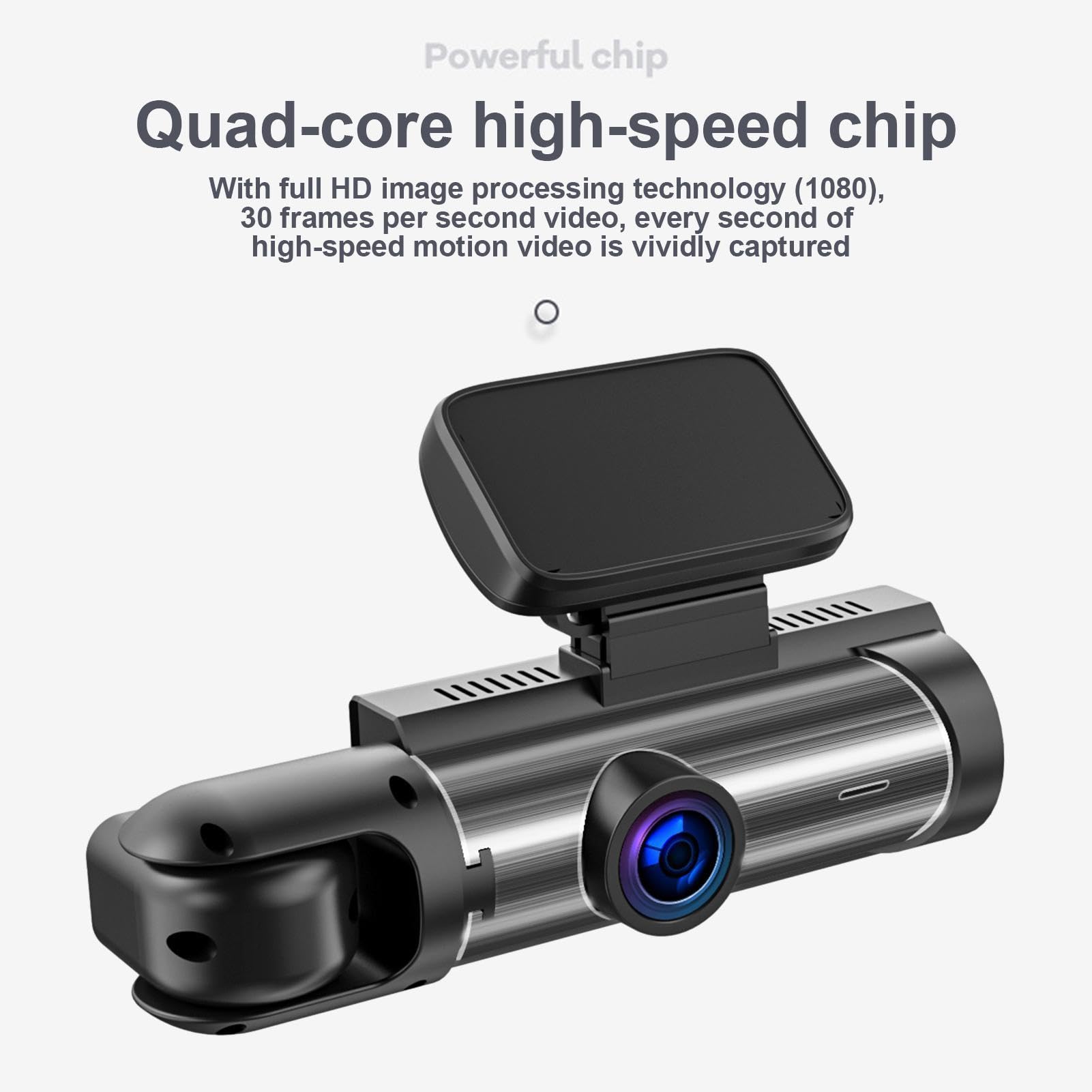 Macchina fotografica per Camion - 2 con Rilevamento di Movimento e Grande | Angolo di 170° | Telecamera per auto a doppio canale, Monitor di parcheggio, Registratore di guida, Sicurezza stradale