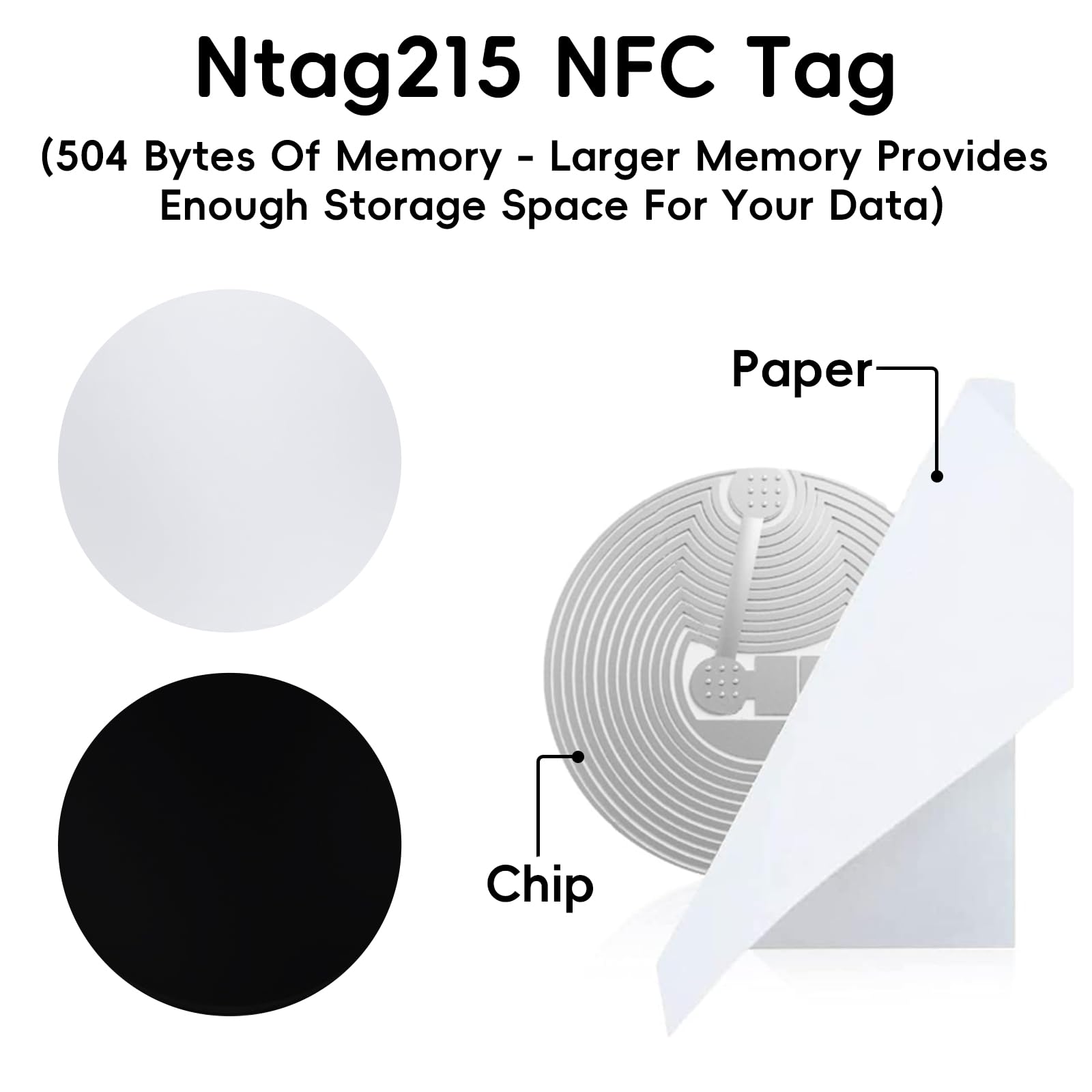 NFC Tag Ntag215 25 Pezzi Adesivi Riscrivibili 504 Byte 25 Mm Compatibili Smartphone NFC