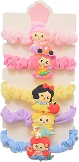 Daphane Hair Scrunchies With Dolls Designs For Girls Set - Multicolor