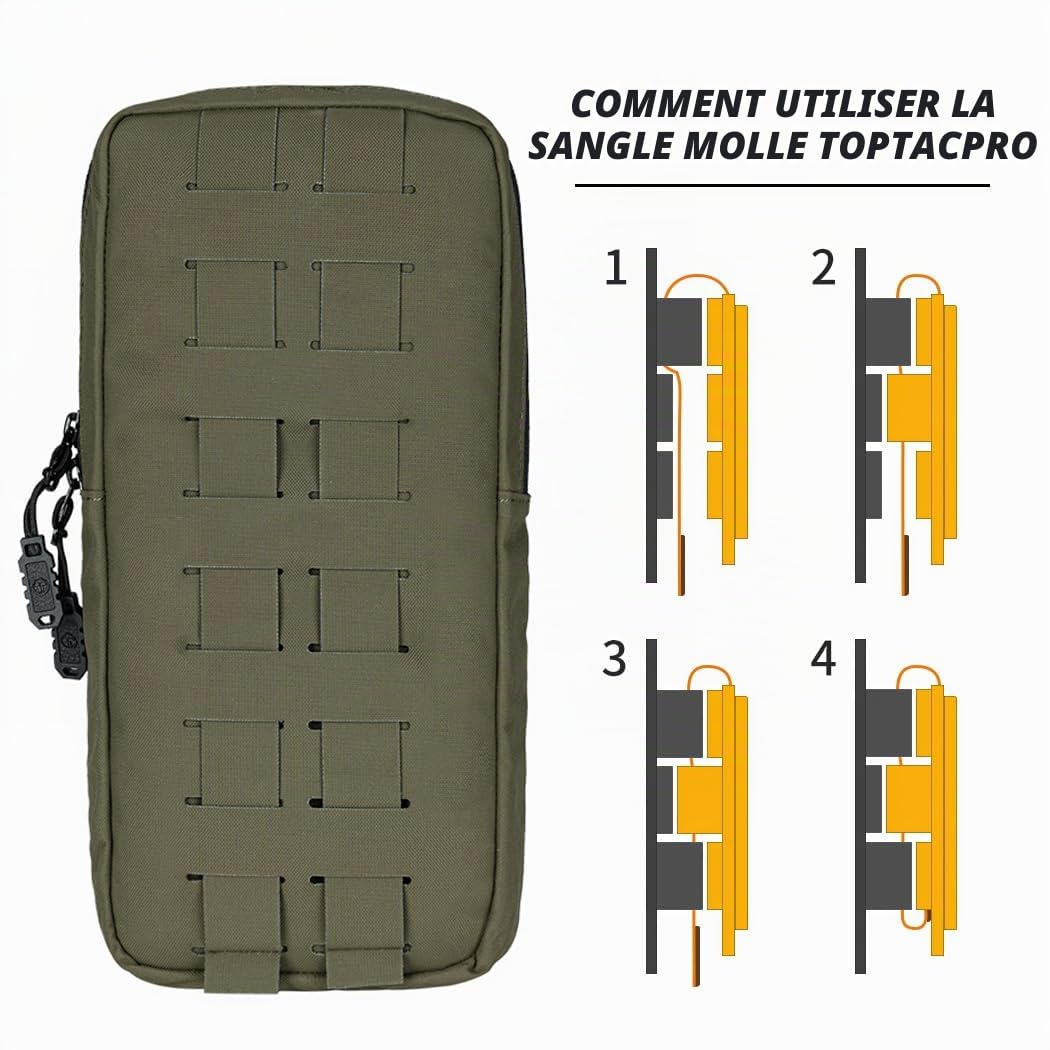 Pochette d'Hydratation Tactique avec Vessie 1L Universelle pour Sac d'Hydratation à Eau 1L Poche d'Hydratation Molle Découpée au Laser 500D Nylon