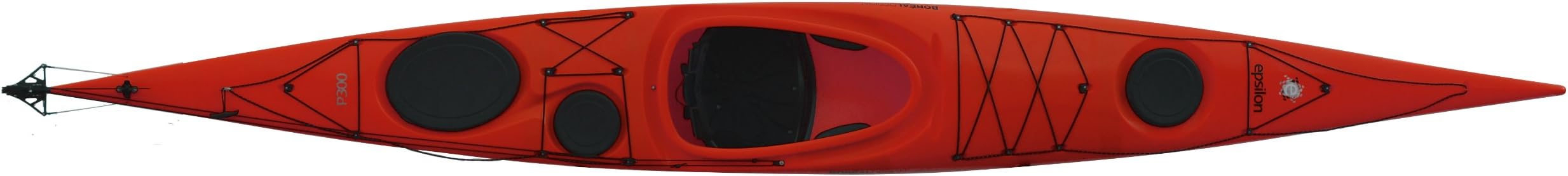 Epsilon P300 PE Rudder Sea Kayak, Red