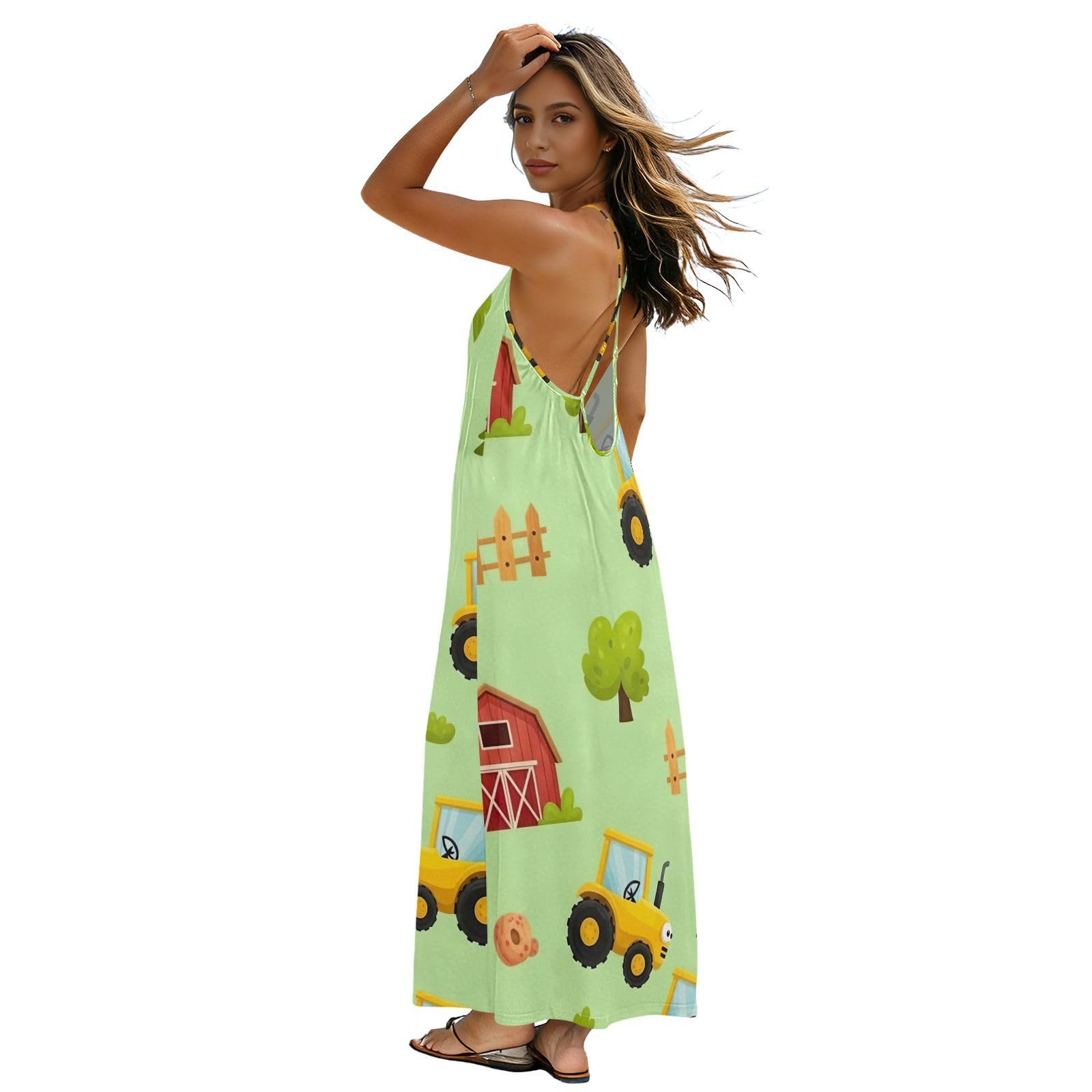 Robe de plage décontractée à motif tracteur pour vos vacances