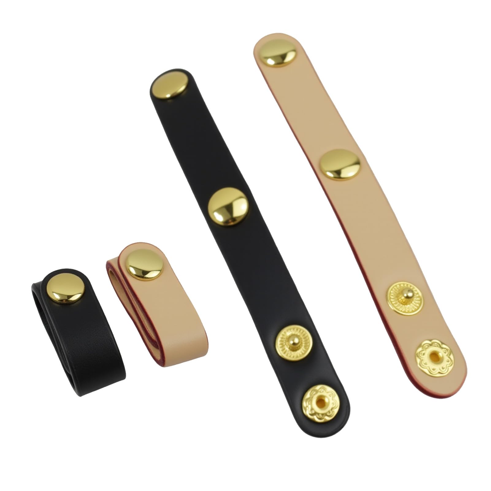 4 Pack PU Leather Handbag Strap Shorteners, Non-Slip Handle Keeper with Snap Buckle for Shoulder Bags, Purses, Satchels & Clutches (Black & Light Brown)-picture-32