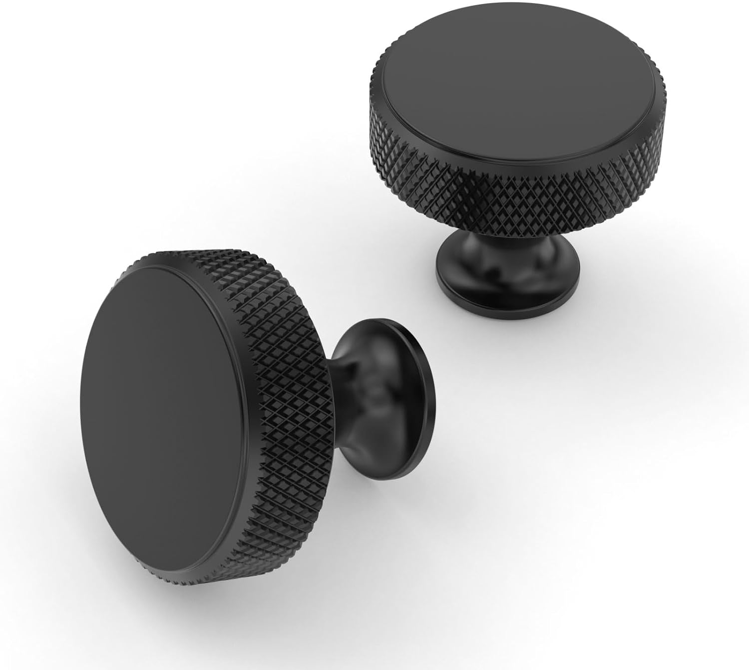 FILTA Matte Black Knurled Knobs,10 Pack Cupboard and Wardrobe