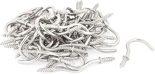 New Lon0167 50 Pcs 4mm Stainless Steel Shouldered Cup Hook Screw in Hat Coat Peg Bolts(50 StÃ¼ck 4mm Edelstahl geschultert Cup Haken Schraube in Hut Coat Peg Bolts