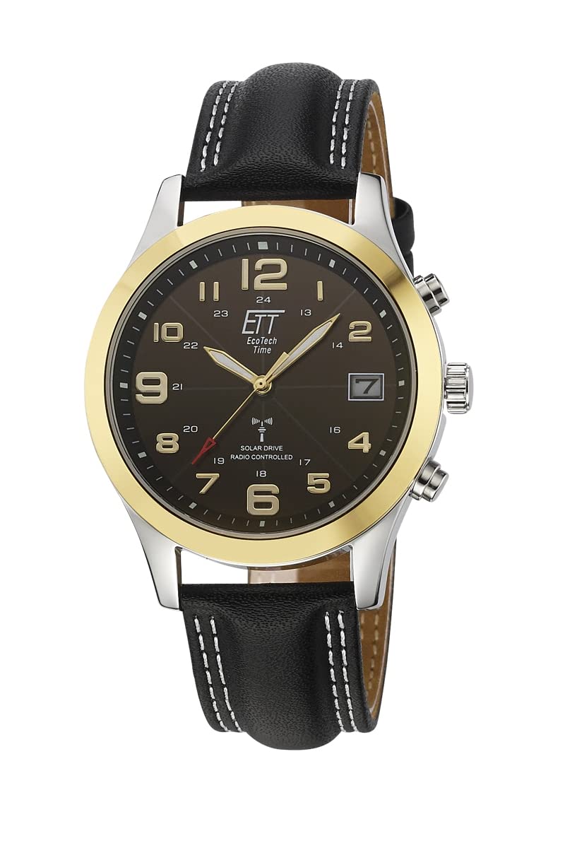 Close-up view of the ETT Eco Tech Time EGS-11487-22L watch face and side buttons.