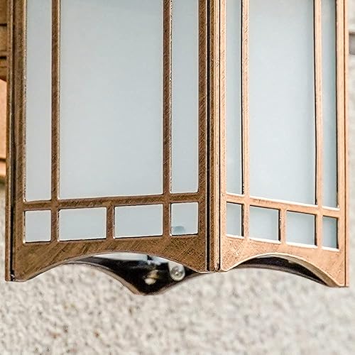 Miniatura 7 de Lámpara moderna de montaje en pared, énfasis retro en farol de pared cuadrado para exteriores, impermeable y a prueba de humedad, control de luz,