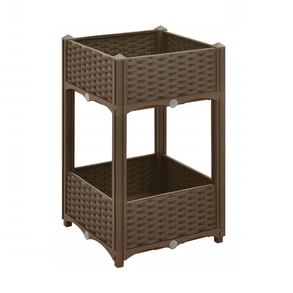 Garden Planter Raised Flower Bed Plant Pot Window Vegetable Herb Box Tray Frame (2 Tier Planter: L 40cm x D 40cm x H83cm)