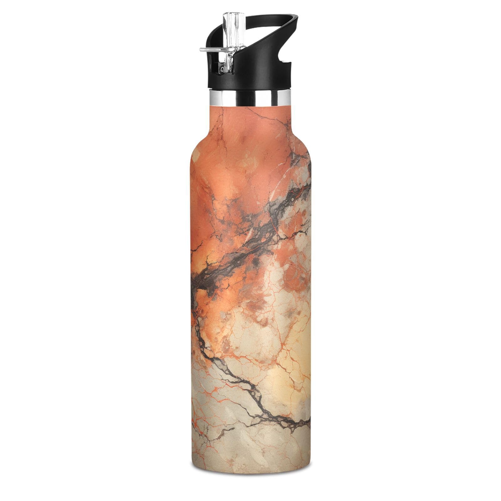Kaaviyo Boys Pattern Elegant Marble Texture Water Bottle Stainless Steel Jug Insulated Vacuum Cup For Girls(600Ml)