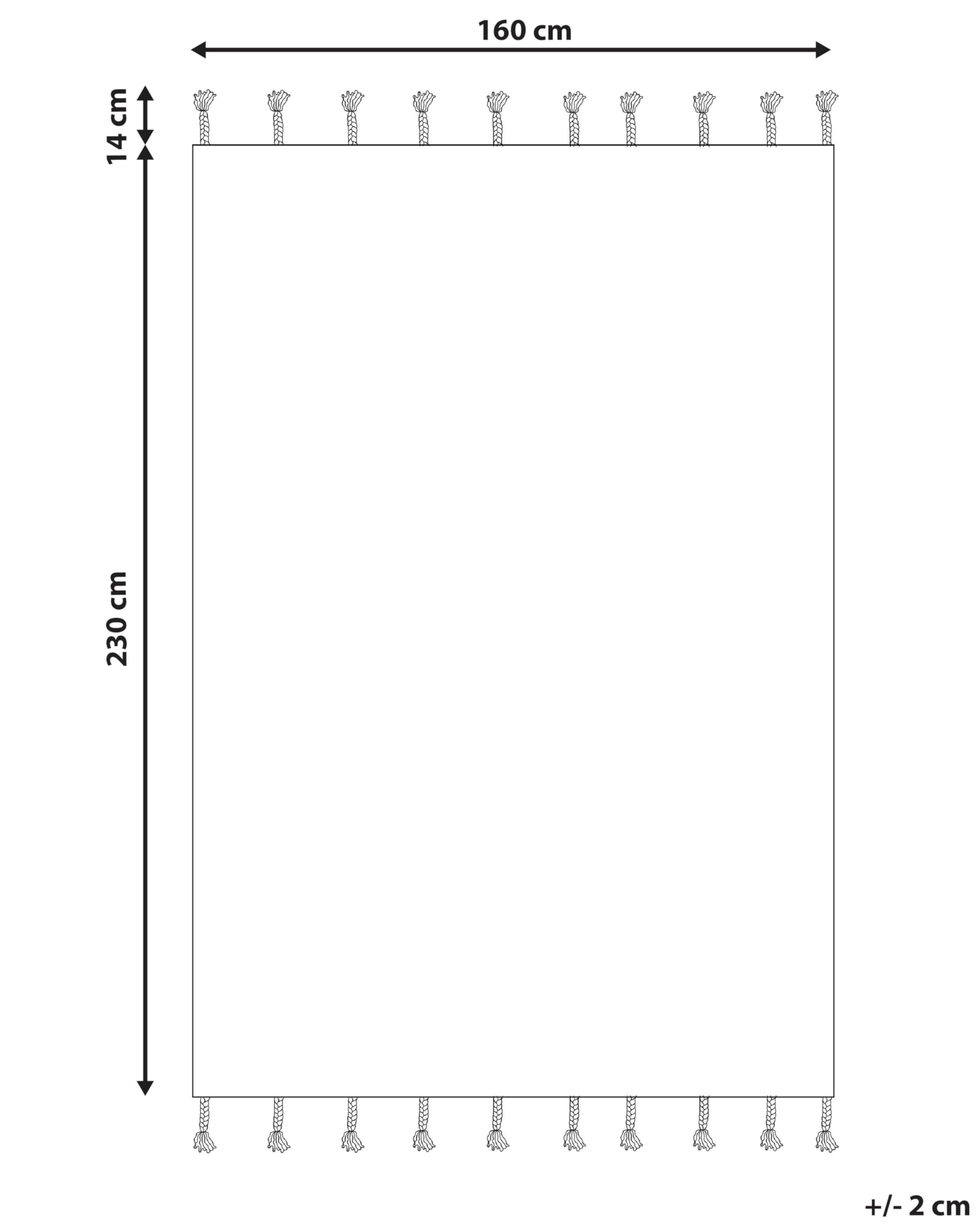 Beliani Tapis Moderne en Coton à Motifs avec Franges 160 x 230 cm Blanc et Rouge Kenitra
