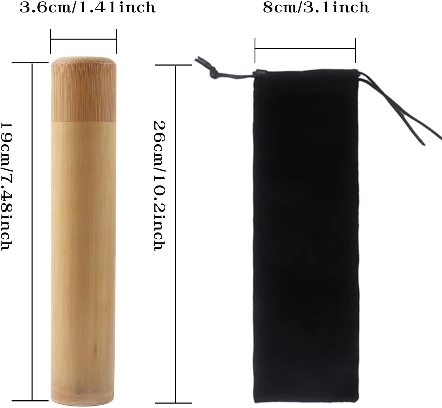 Klmnop 4 PCS Scattering Urns for Human Ashes Adult, 7.48''x 1.42'' Small Scattering Tubes with Black Velvet Bag, Biodegradable Urns for Male Women Pet(Natural) - Image 2