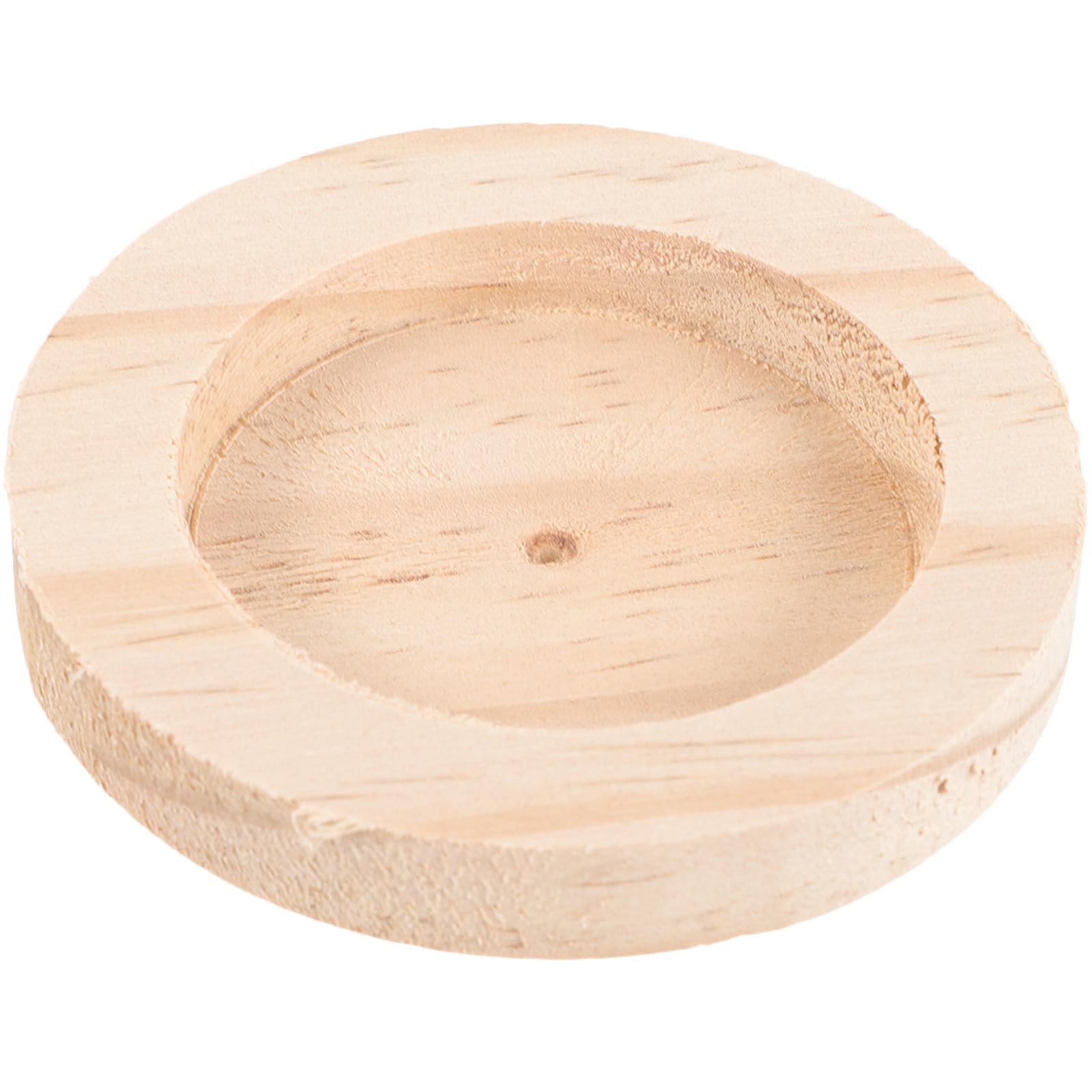 Wood Hamster Food Bowl, Smooth Beige Small Pet Feeder