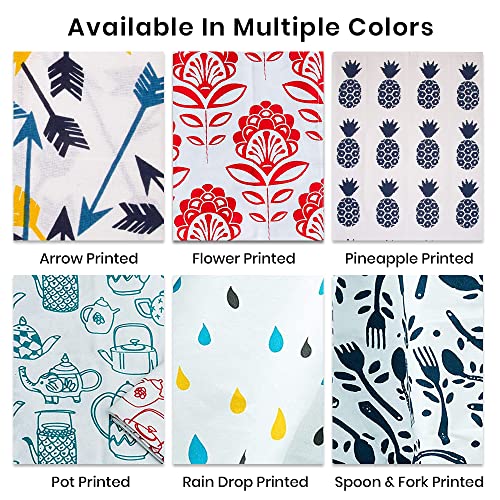 Candy Cottons Kitchen Dish Towels, 100% Cotton Extra Large Tea Towels, Pot Printed, Pack Of 3 Kitchen Towels Of Size 18 X 28 Inches, For Everyday Kitchen Cooking #TOP5