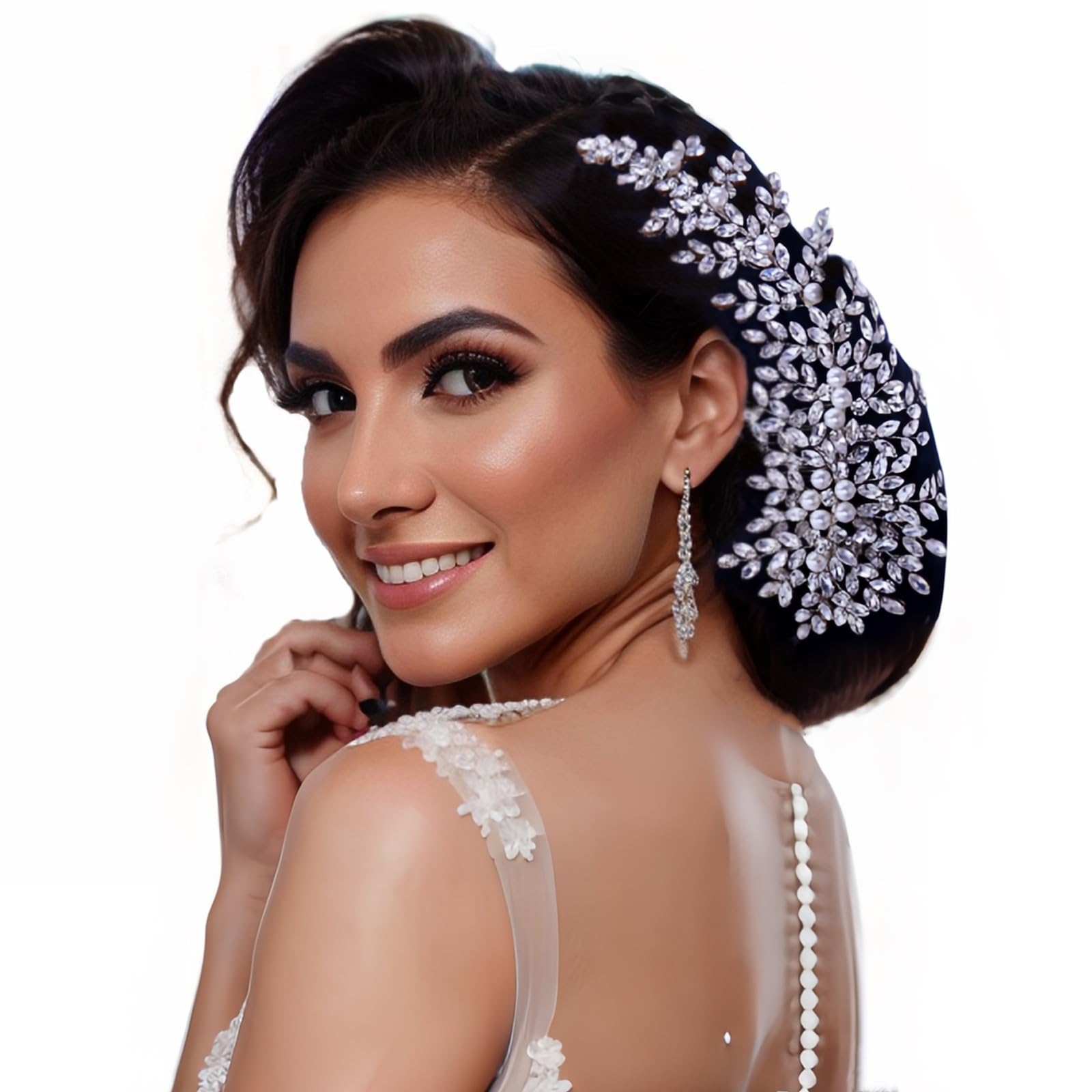 Crystal Pearl and Rhinestone Bridal Hair Comb for Women and Girls