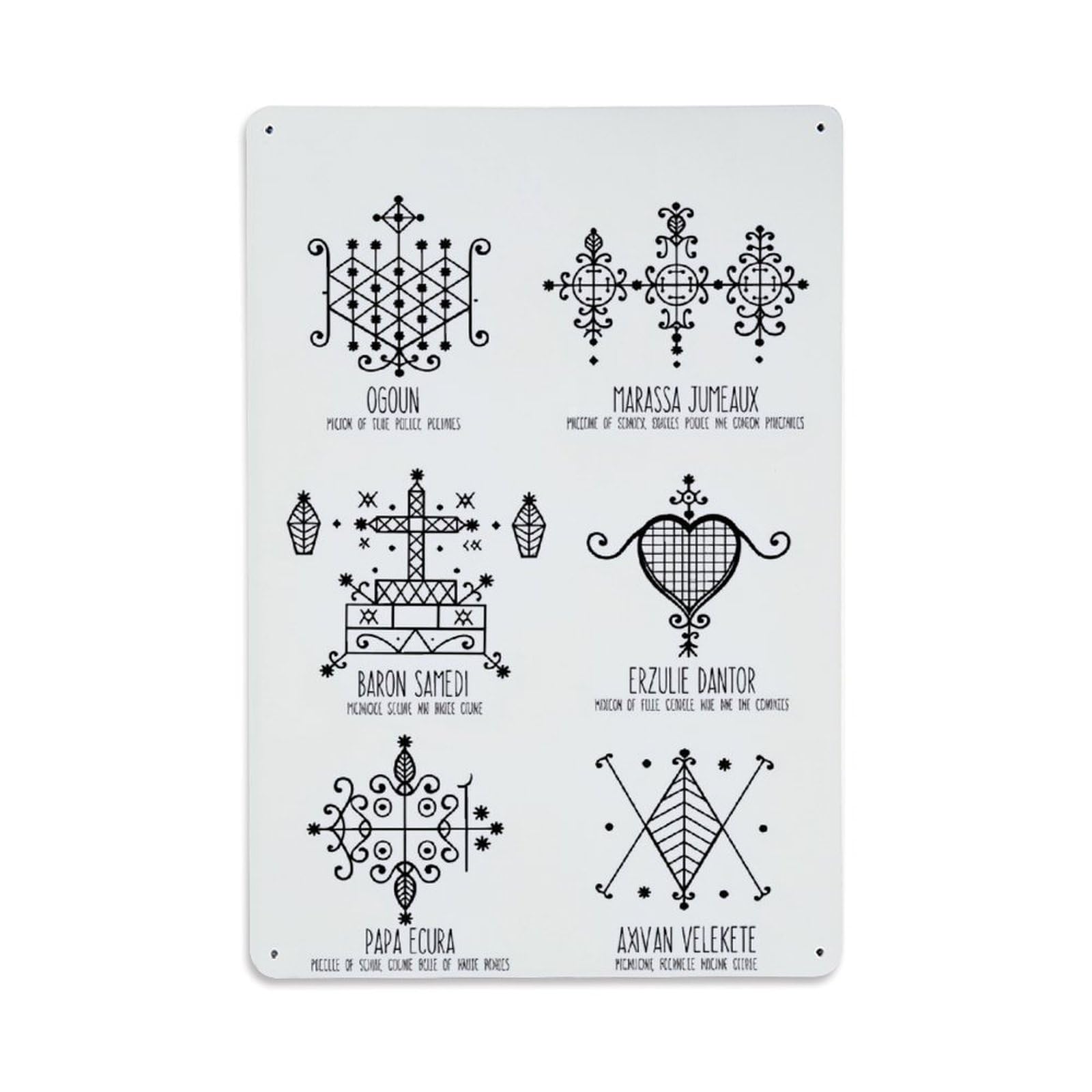 Enderetf Vintage Ornamental Symbolic Spiritual Design Patterns Tin Sign Metal Poster, Home Bar Garage Man Cave Cafe Indoor & Outdoor Wall Decoration 8X12inches