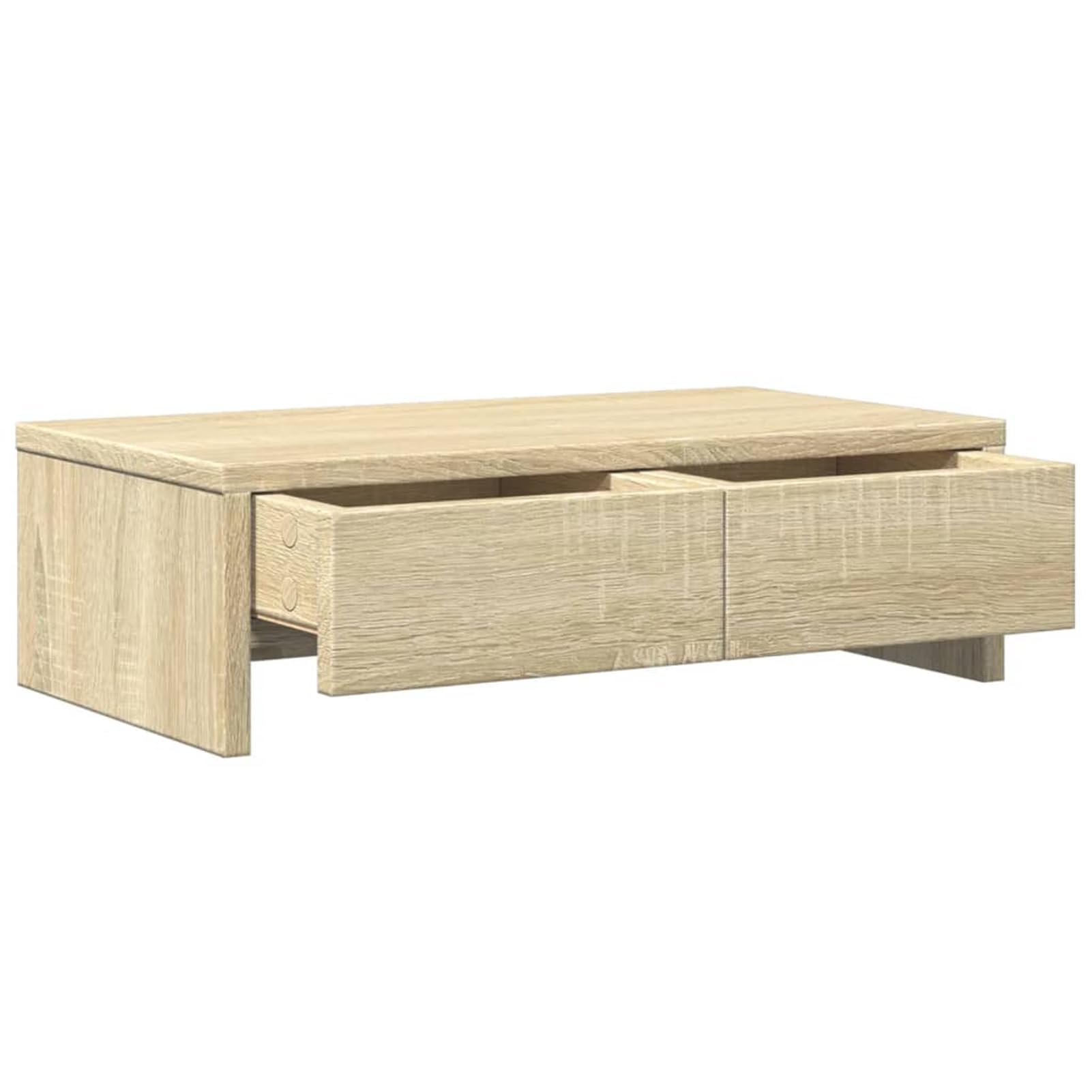 Gecheer Supporto per Monitor Doppio con Cassetti, Regolabile Altezza 50x27x15 cm in Truciolato, Scrivania Ufficio Casa per Lavoro da Remoto e Studio