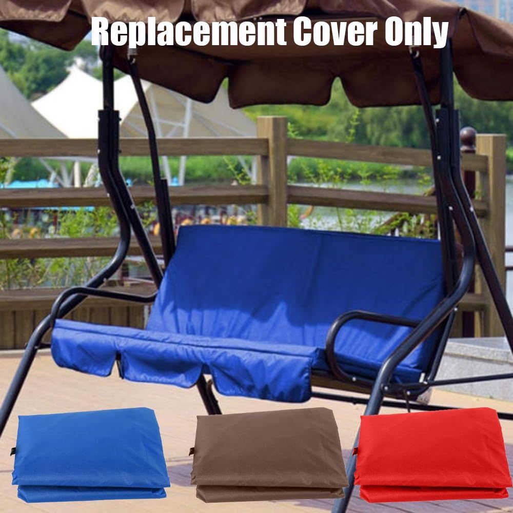 60in Swing Seat Replacement Cover Porch Swing Cushion Cover Oxford Cloth Garden Swing Seat Cover Waterproof Swing Bench Cover For 2/3 Seat Hanging Bench(Blue)