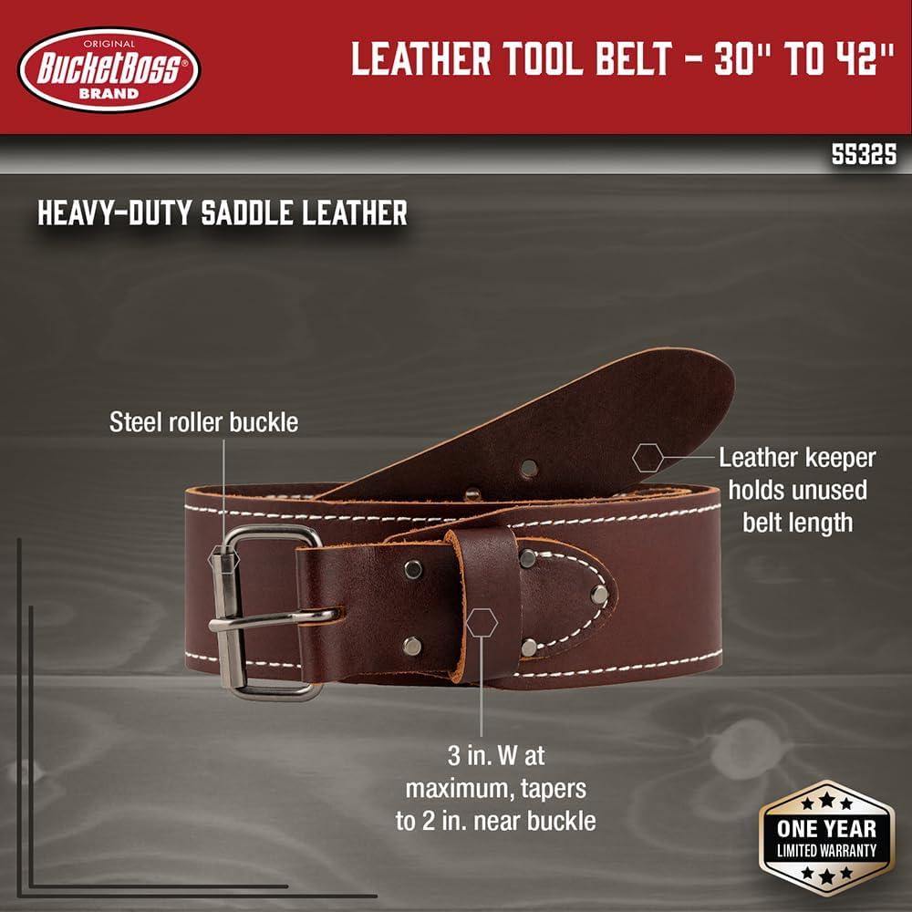 Bucket Boss Leather Tool Belt - 30” 42”, 55325