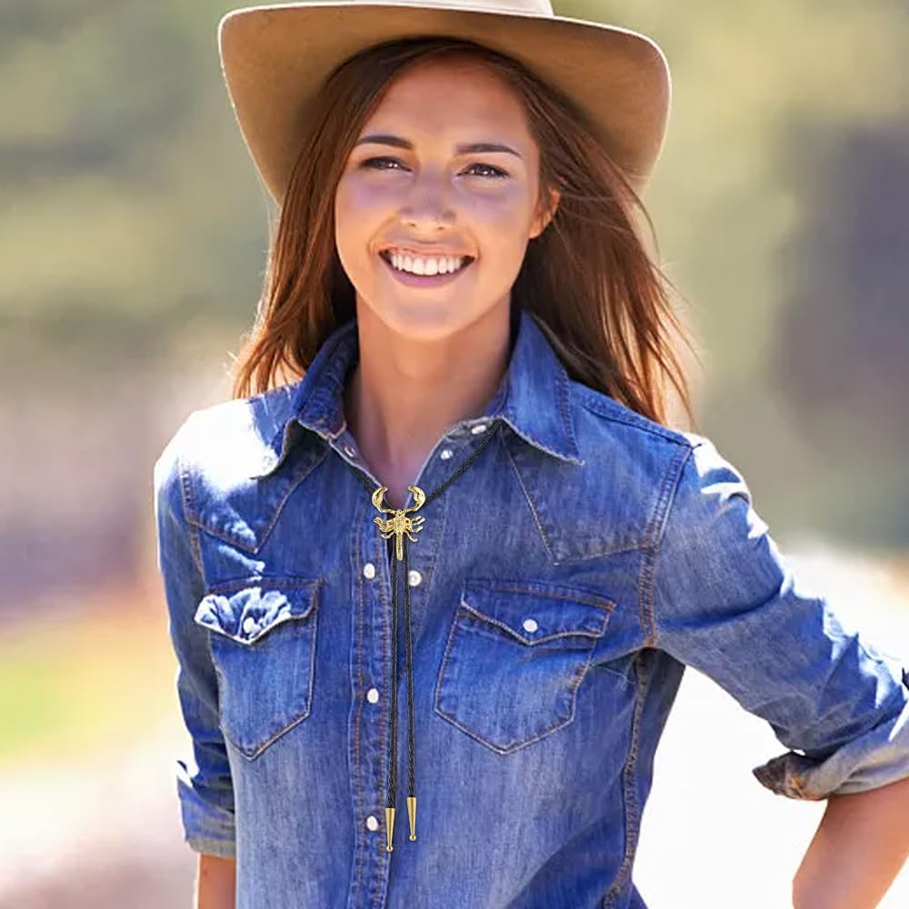 HUABOLA CALYN Bolo tie for Men Western Cowboy Native American Leather Necktie Accessories Bolo ties - Image 4