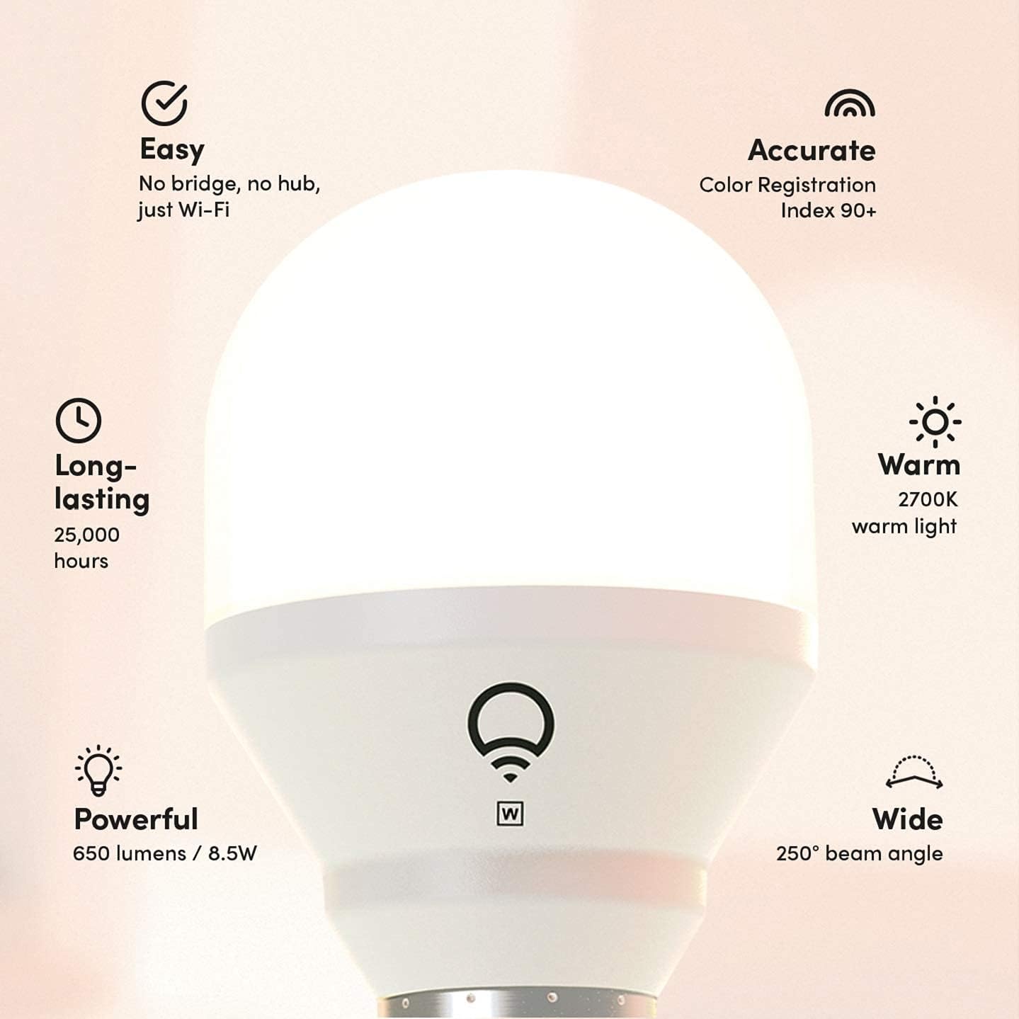 LIFX White, E26 Edison Screw (2 Pack)