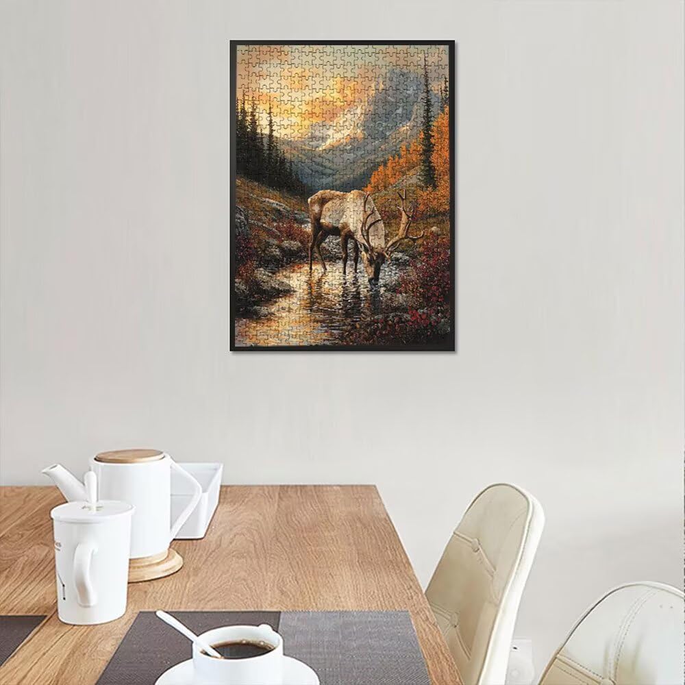 DX0YL0-594 puzzle ze stawem jelenia, 5000 elementów, trudne puzzle, klasyczne gry edukacyjne, zabawne zajęcia rodzinne, do dekoracji ścian domu, prezent