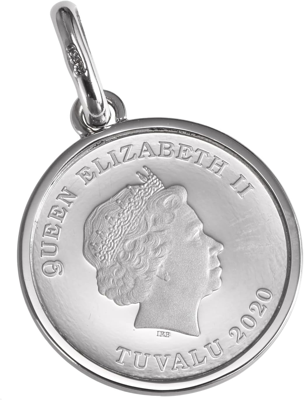 SPERANZA PT999 퓨어 플래티넘 코인 펜던트 투발루 호스 엘리자베스 1 및 5온스 PT850 심플 프레임 각인 플래티넘 -Freehip.co.kr
